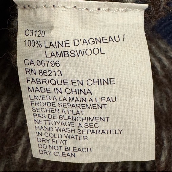 Vintage America Men's Blue and Brown Zip-Up Sweater - Picture 6 of 6